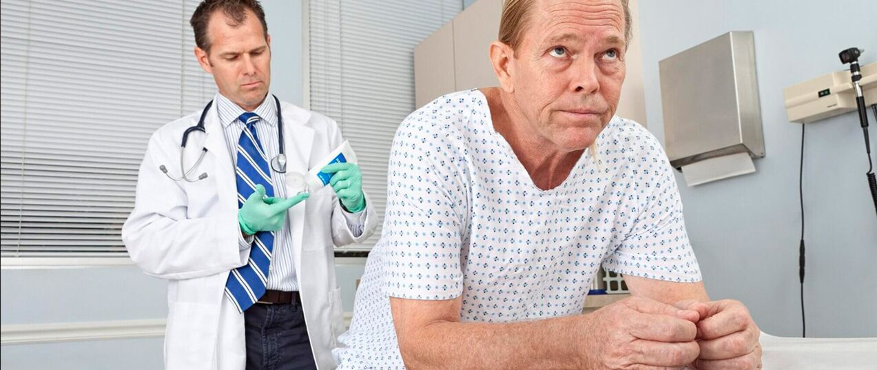 Patient mit Prostatitis bei einem Prokistologen